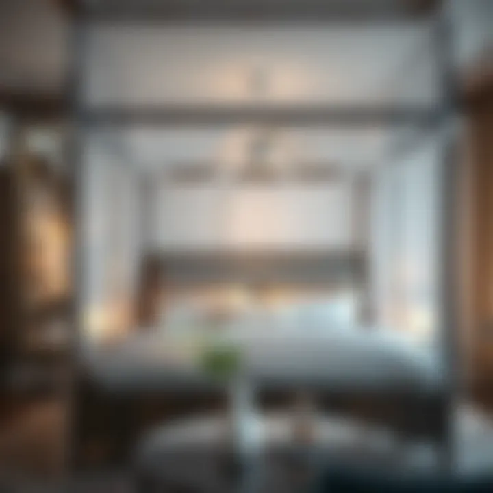 A beautifully styled canopy bed creating a serene atmosphere