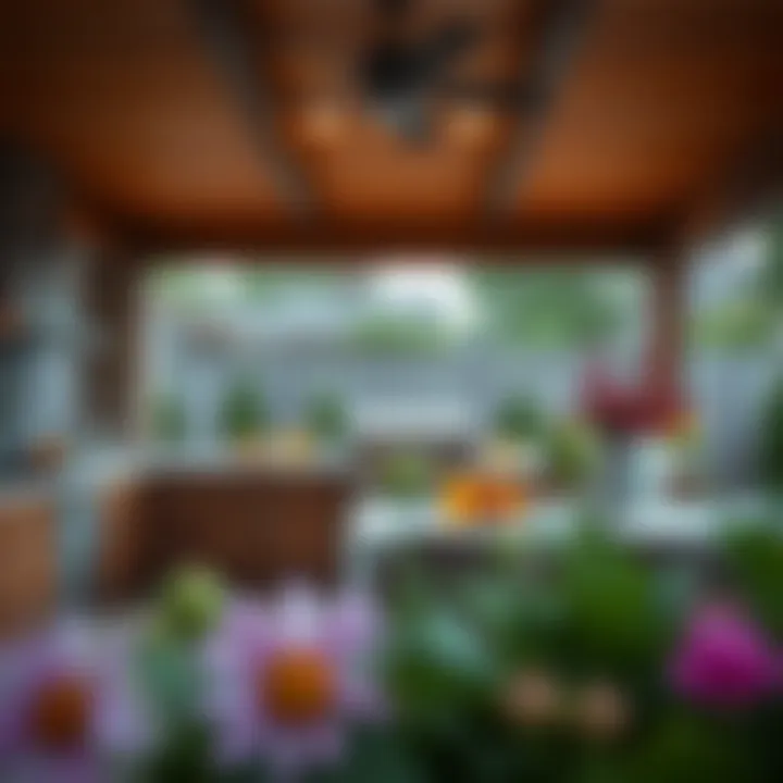 A beautifully designed outdoor kitchen showcasing a drop-in charcoal grill