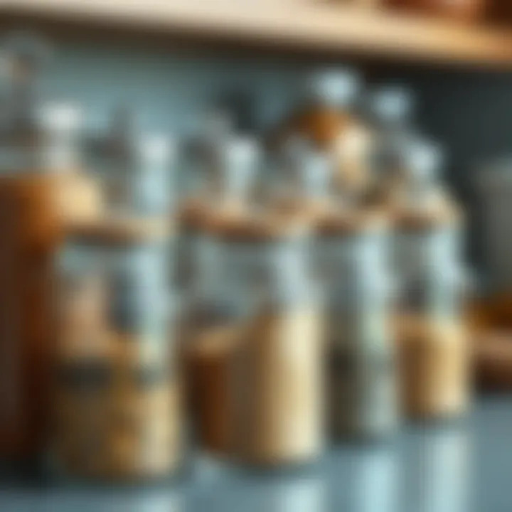 Elegant glass jars organizing spices neatly