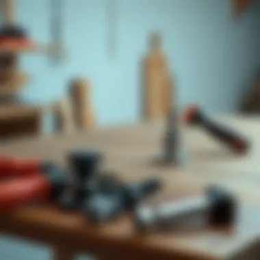 Installation process of adjustable table top hardware with tools and components