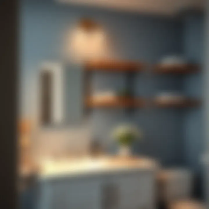 Installation of bathroom vanity shelves