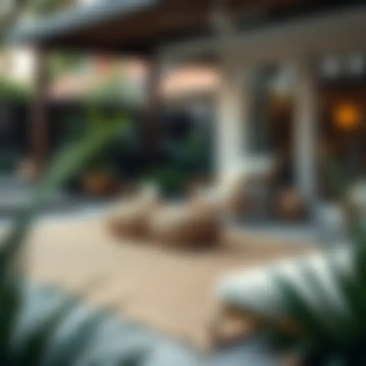 Durable jute rug withstanding outdoor elements