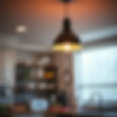 Energy-efficient LED light fixture enhancing kitchen ambiance