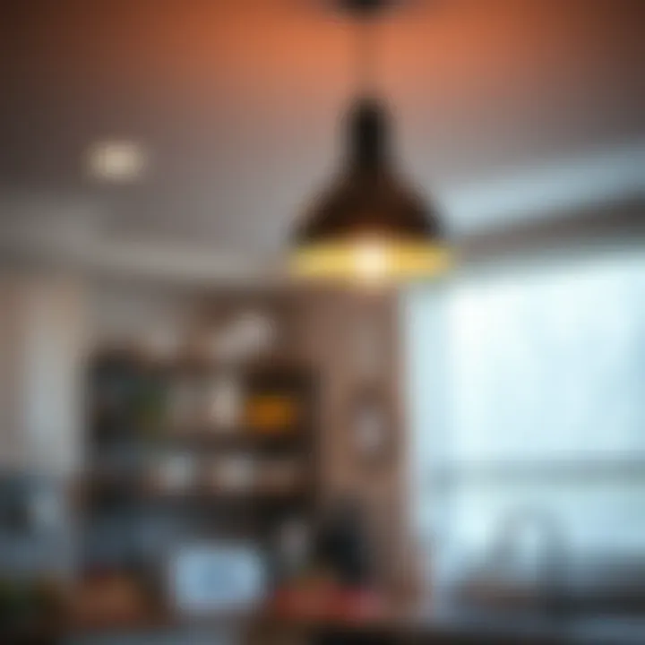 Energy-efficient LED light fixture enhancing kitchen ambiance