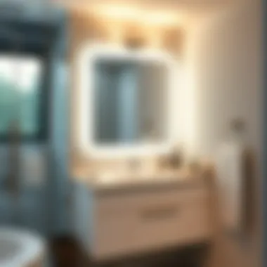 Eco-friendly LED vanity lights integrated into a chic bathroom design