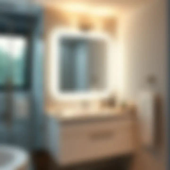 Eco-friendly LED vanity lights integrated into a chic bathroom design