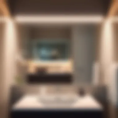 Sleek modern LED vanity lights illuminating a luxurious bathroom