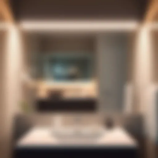 Sleek modern LED vanity lights illuminating a luxurious bathroom