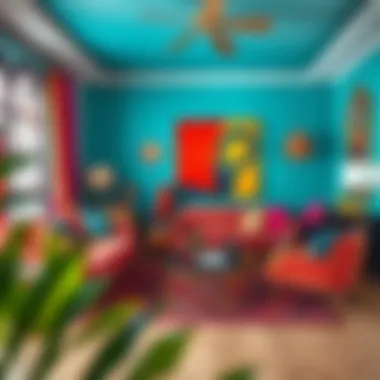 Colorful Eclectic Living Room Design Eclectic living room featuring vibrant colors and unique decor elements