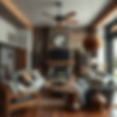 Charming Rustic Living Room Atmosphere Rustic living room showcasing wooden accents and cozy textiles