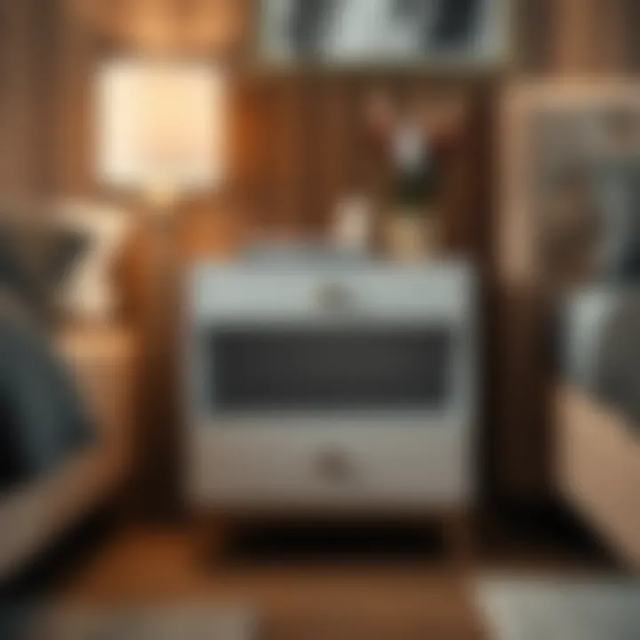 Modern nightstand with a lock feature