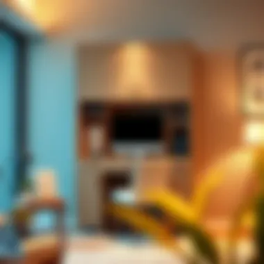 Elegant locking computer desk armoire showcasing modern design