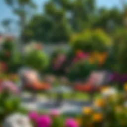 Stylish Mainstays lawn furniture set in a vibrant garden