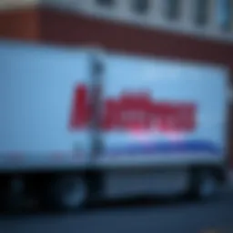 Detail of a Mattress Firm delivery truck