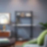 A modern ironing board storage rack showcasing sleek design.