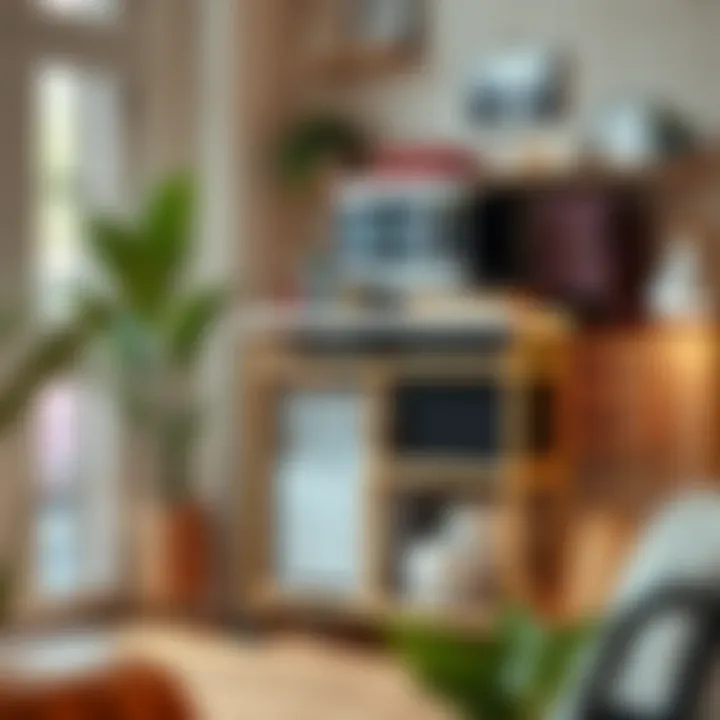 Elegant rolling cart with aesthetic appeal and functional storage