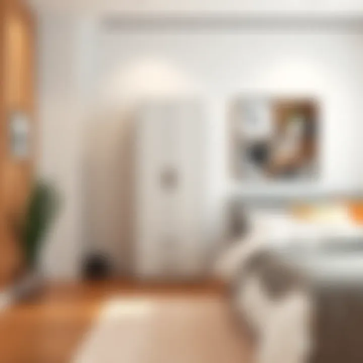 Compact storage cabinet in a minimalist bedroom setup