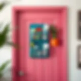 Stylish overdoor organizer with vibrant colors