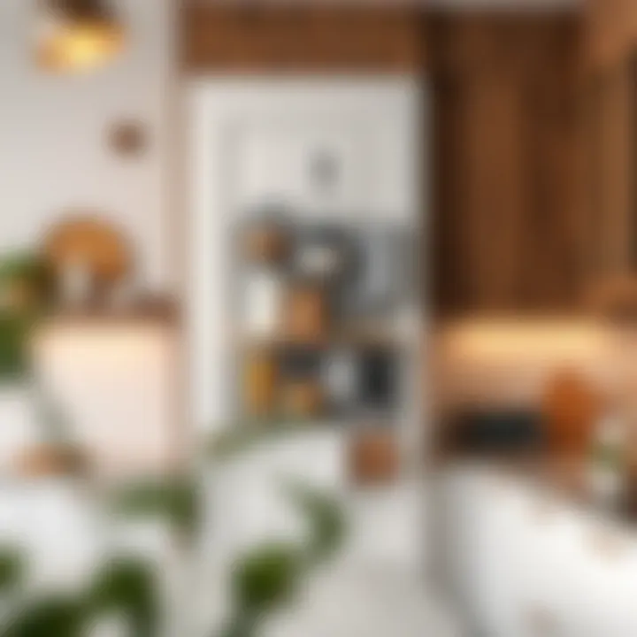 Elegant overdoor hanging organizer in a modern kitchen