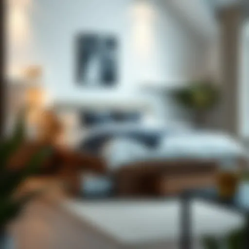 Stylish Walmart bed with drawers in a modern bedroom setting