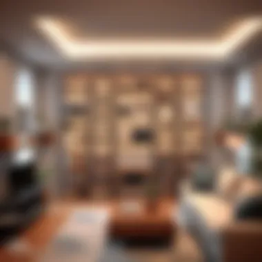 Aesthetic Appeal of Basement Shelving Units Stylish and modern shelving unit enhancing basement aesthetics.