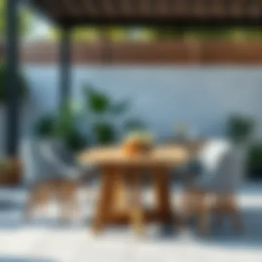 Functional Patio Table with Versatile Design Functional patio table showcasing versatile design elements