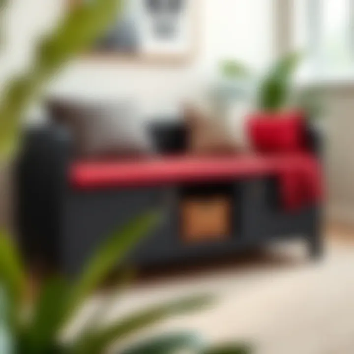 Versatile small bench used as a storage solution