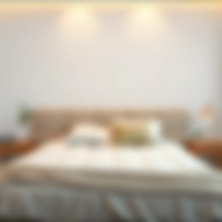 Comfortable queen size mattress with cozy bedding