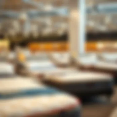 Comparison of different queen size mattresses on display