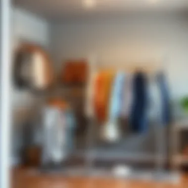 Diverse styles of metal folding clothes racks in various settings