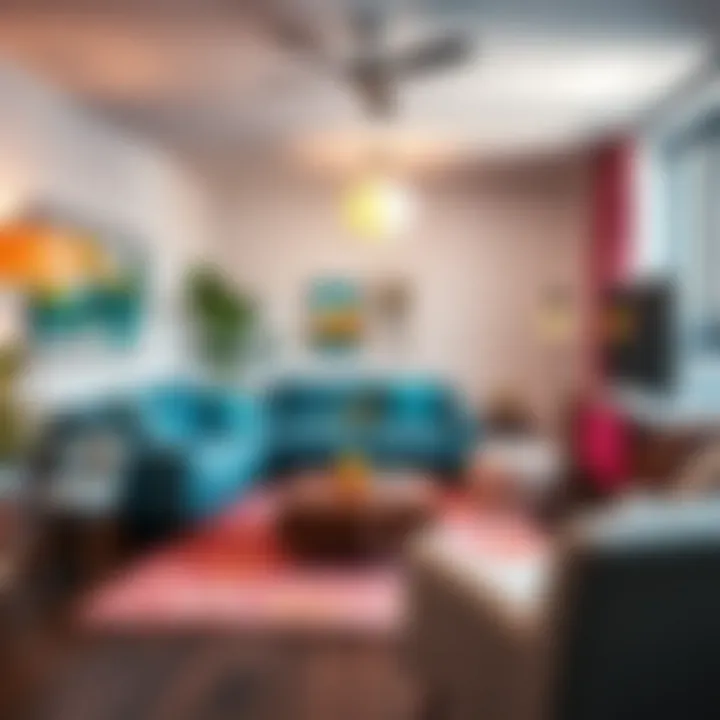 Functional Furniture Arrangement Colorful and functional mid-century modern furniture arrangement