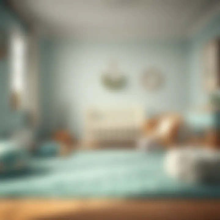 Cozy Nursery with Mint Rug Cozy nursery with a mint rug harmonizing with pastel decor