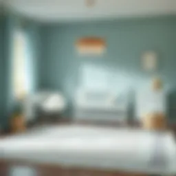 Elegant mint rug design in a bright nursery setting