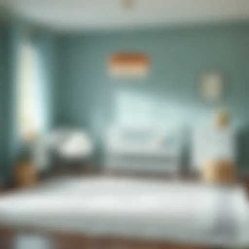 Elegant mint rug design in a bright nursery setting