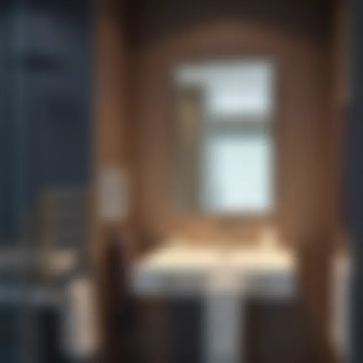 Elegant design of a pull out towel rack in a modern bathroom