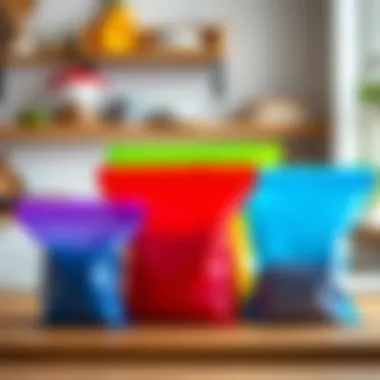 Colorful silicone bags for versatile food storage