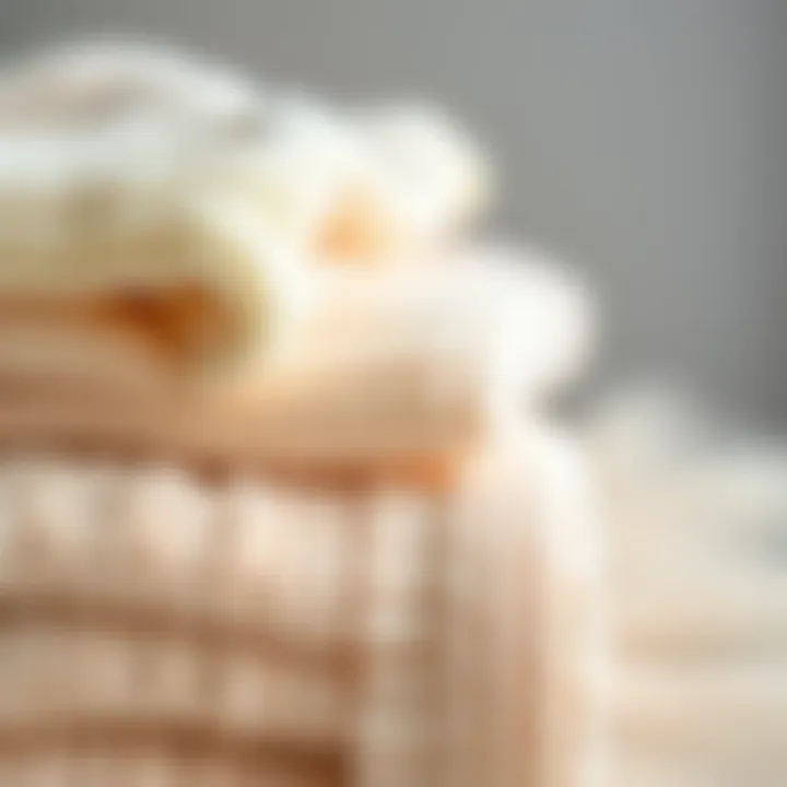 Close-up of natural fibers used in lightweight bath towels, highlighting their softness and absorbency.