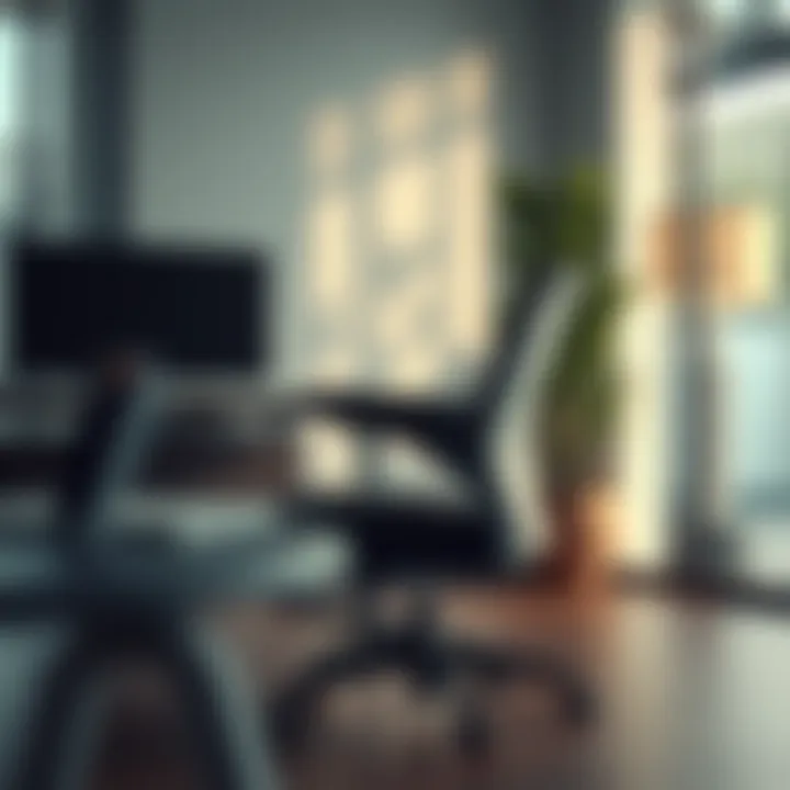 Ergonomically designed chair in an office setting