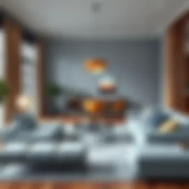 Stylish living room featuring standard furniture