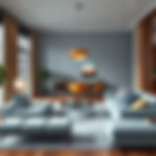 Stylish living room featuring standard furniture