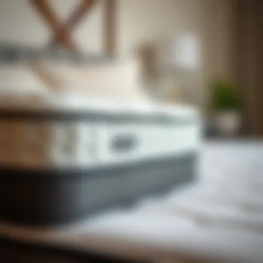 Close-up of mattress quality inspection