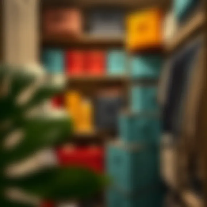 Efficient Closet Organization with Packing Cubes An organized closet featuring colorful packing cubes for efficient storage