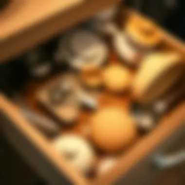 Close-up of well-arranged baking essentials in a drawer