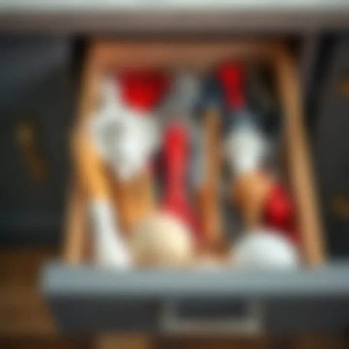 A variety of baking gadgets neatly stored in an organizer