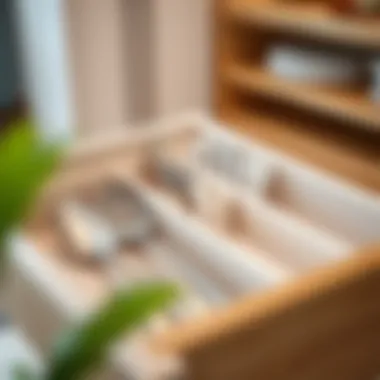 Elegant cutlery drawer dividers arranged for optimal organization