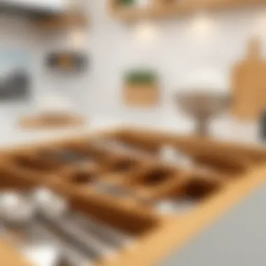 A variety of cutlery drawer divider designs showcasing versatility