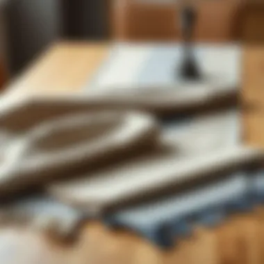 Diverse Materials for Table Runners Variety of table runner materials displayed on a tabletop
