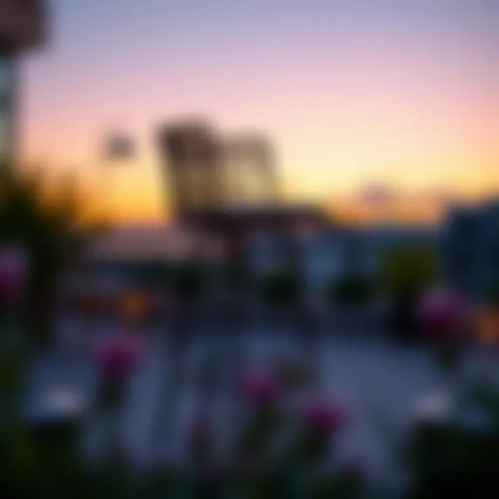 Elegant outdoor bar stool against a sunset backdrop