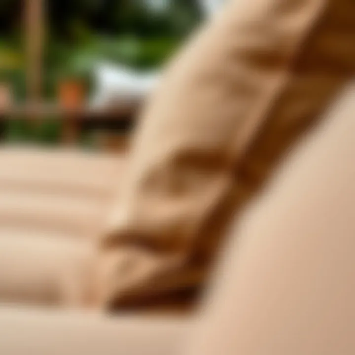 Close-up of durable fabric used for outdoor cushions