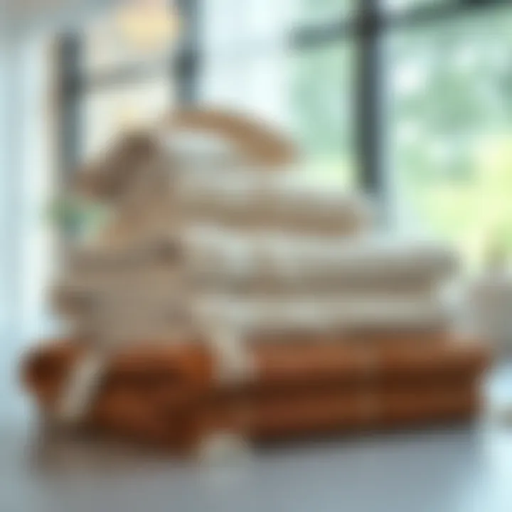 Selection of high-quality materials used for oversize bath towels